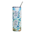 20oz Stainless Tumbler — "Seas the Day" Mermaid Beach Watercolor Travel Mug