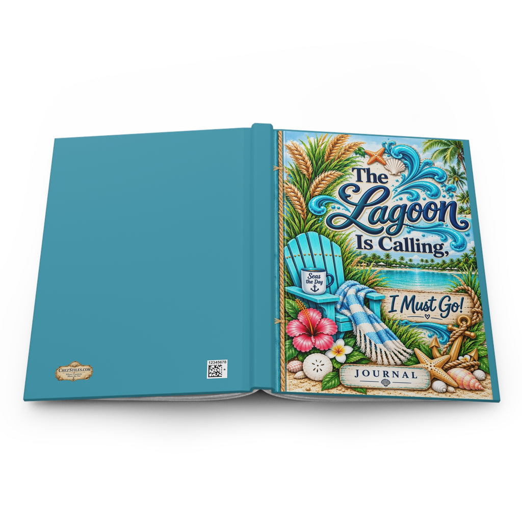 “The Lagoon Is Calling, I Must Go” Beach-Themed Lined Notebook