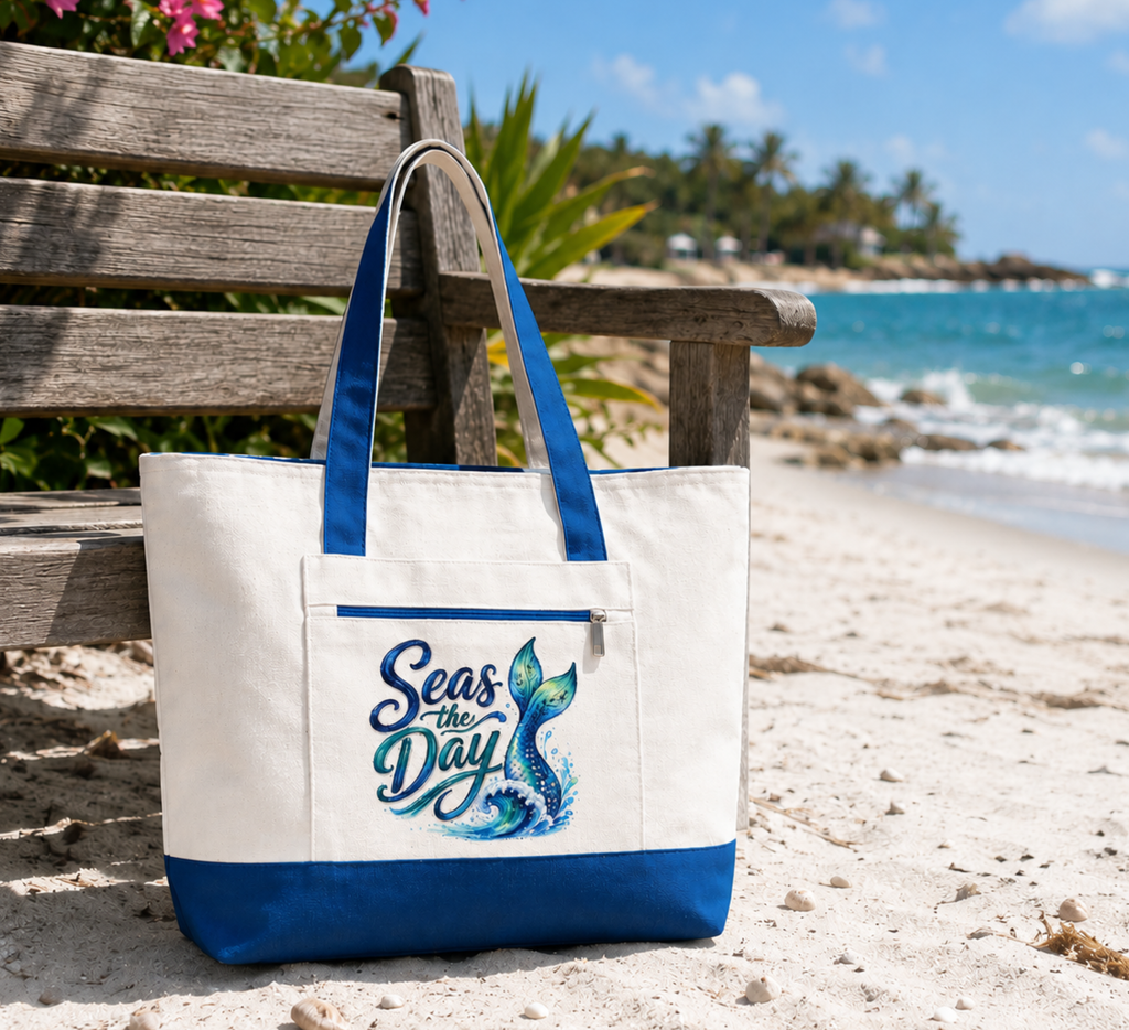 Sea the Day Canvas Tote