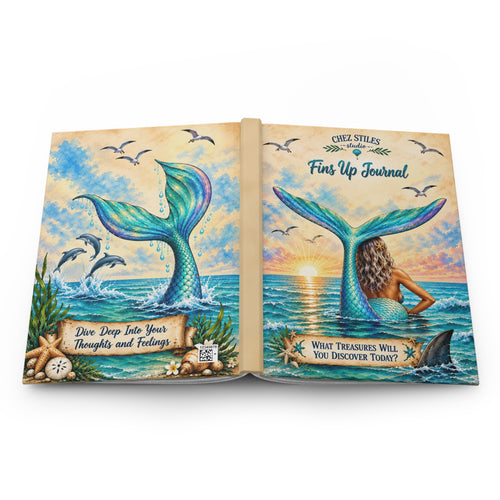 "Fins Up Journal" Lined Notebook for Beach Lovers & Guided Reflection