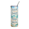 Ocean Air & Sandy Hair 20oz Stainless Tumbler — "The Ocean Is My Happy Place"