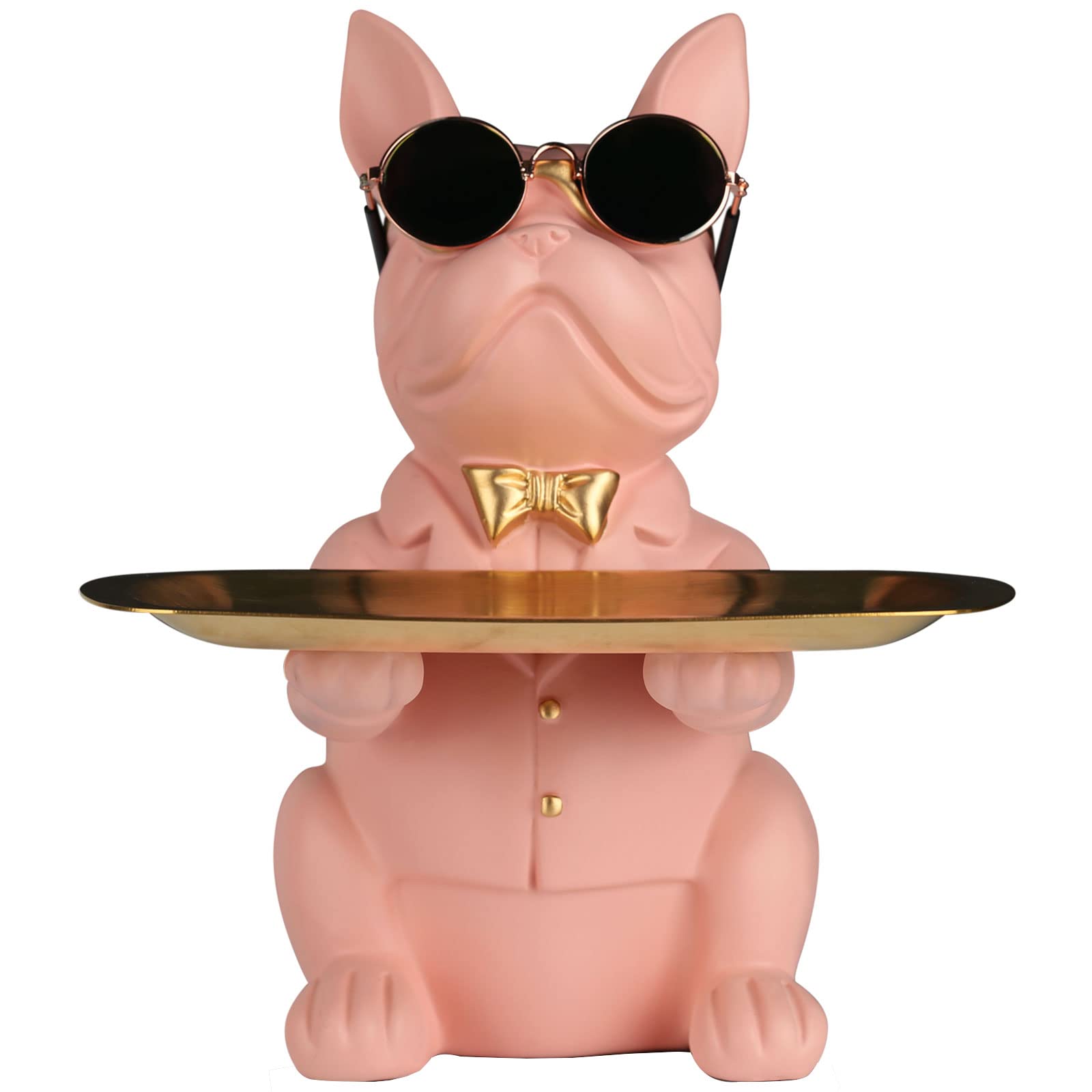 French Bulldog Gifts Statue Tray Organizer for Keys, Candy, Jewelry, Earrings, Entrance Piggy Bank - Modern Decor Resin French Bulldog Decor Entryway Table, Coffee Table, Office Desk, Home Decor