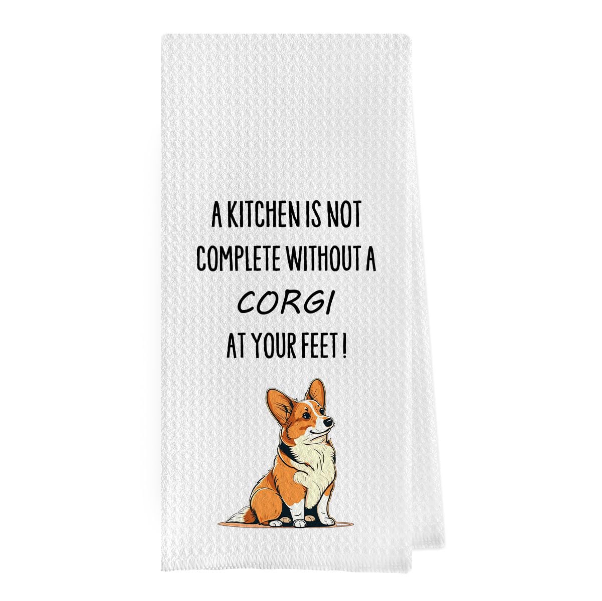 French Bulldog Dish Towels - Funny French Bulldog Decorative Waffle Weave Kitchen Towels, Hand Towel, Tea Towel (16×24 Inches)