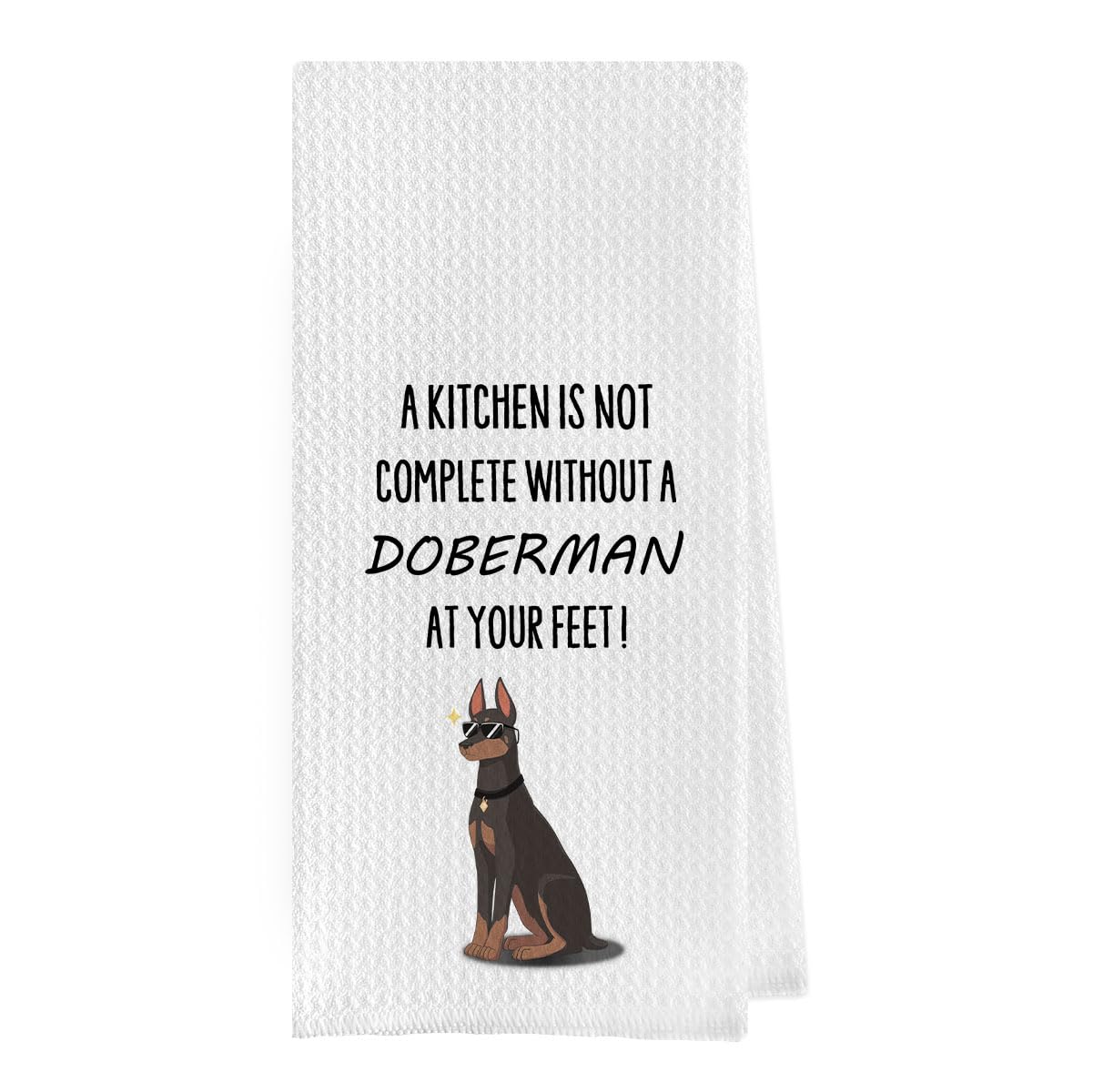 French Bulldog Dish Towels - Funny French Bulldog Decorative Waffle Weave Kitchen Towels, Hand Towel, Tea Towel (16×24 Inches)