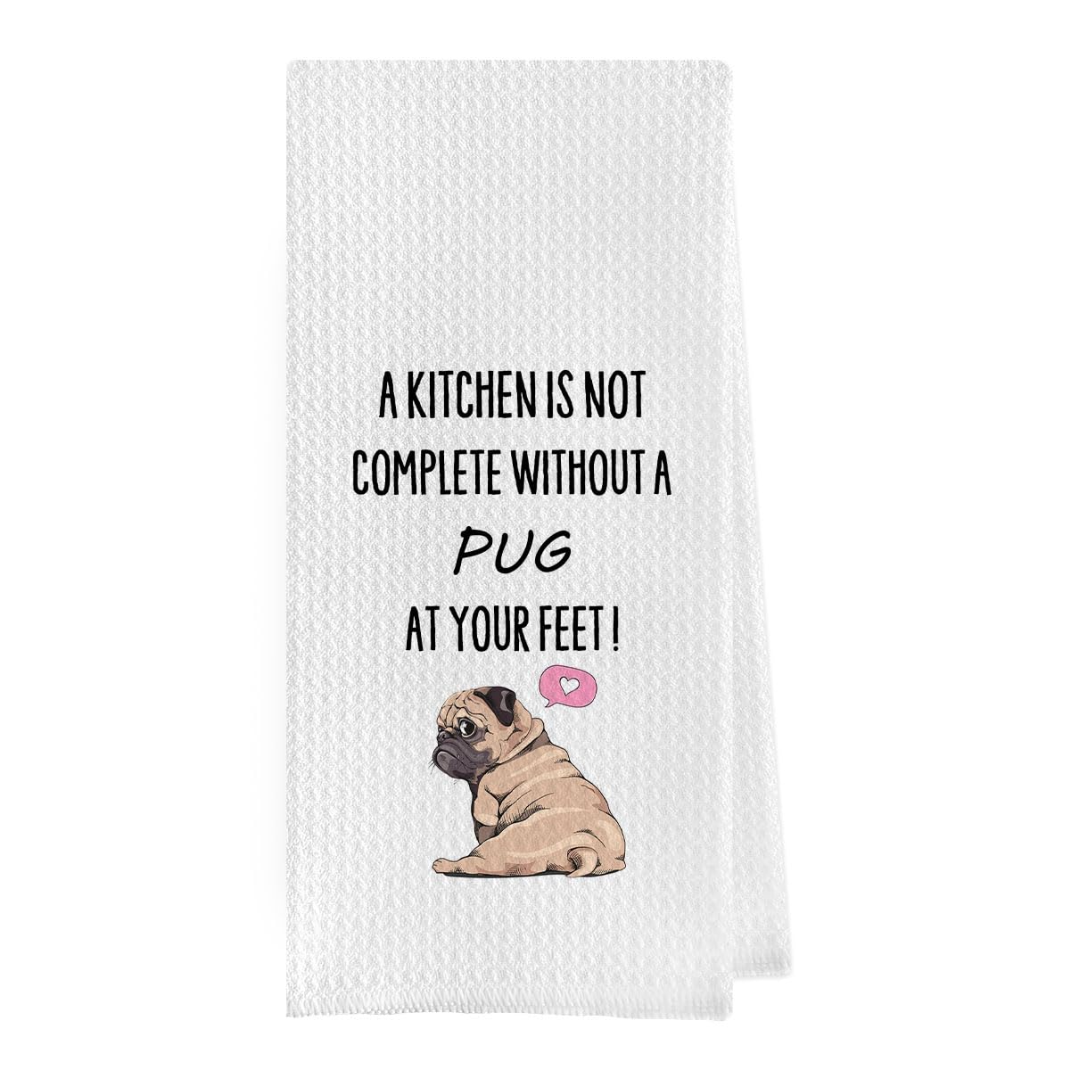 French Bulldog Dish Towels - Funny French Bulldog Decorative Waffle Weave Kitchen Towels, Hand Towel, Tea Towel (16×24 Inches)