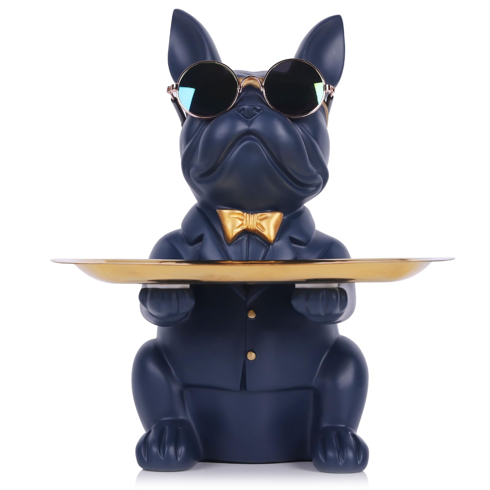 French Bulldog Gifts Statue Tray Organizer for Keys, Candy, Jewelry, Earrings, Entrance Piggy Bank - Modern Decor Resin French Bulldog Decor Entryway Table, Coffee Table, Office Desk, Home Decor
