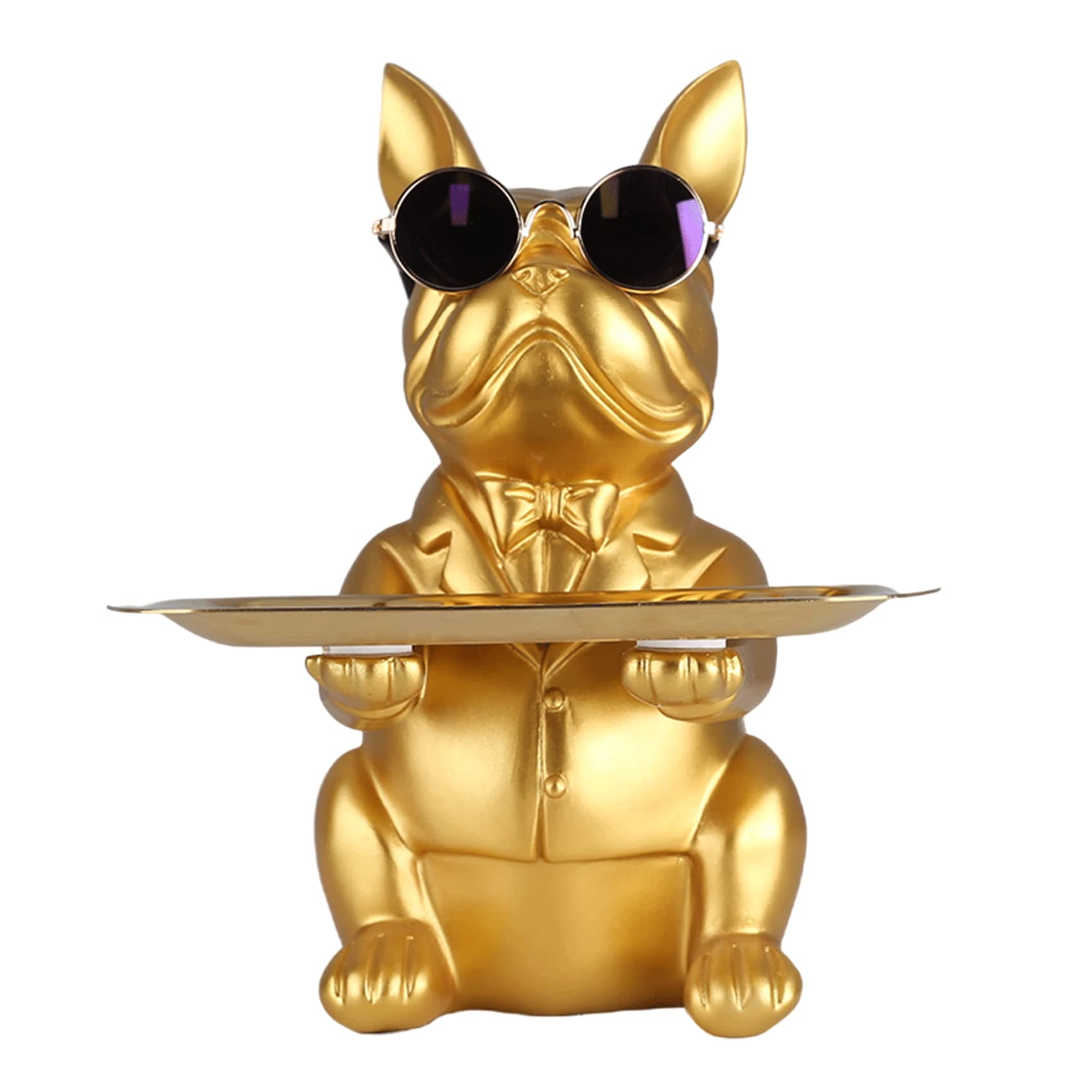 French Bulldog Gifts Statue Tray Organizer for Keys, Candy, Jewelry, Earrings, Entrance Piggy Bank - Modern Decor Resin French Bulldog Decor Entryway Table, Coffee Table, Office Desk, Home Decor
