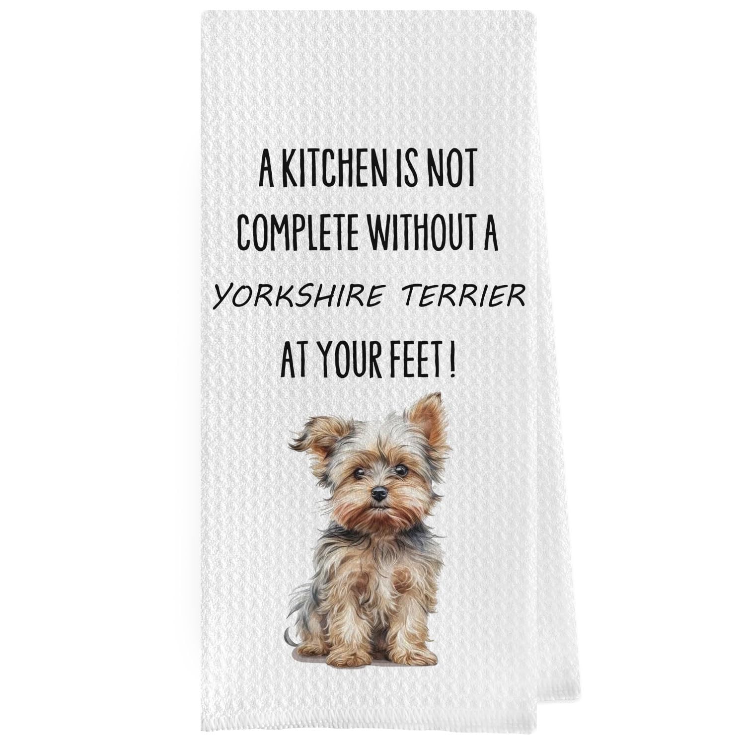 French Bulldog Dish Towels - Funny French Bulldog Decorative Waffle Weave Kitchen Towels, Hand Towel, Tea Towel (16×24 Inches)