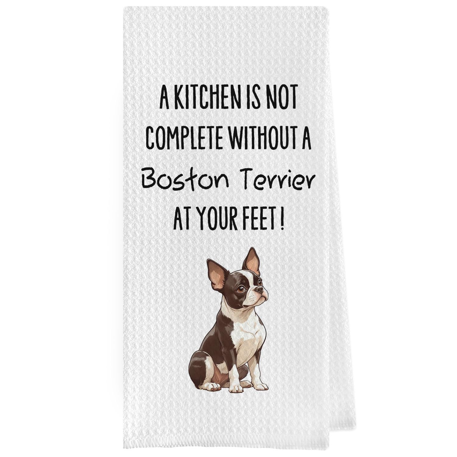 French Bulldog Dish Towels - Funny French Bulldog Decorative Waffle Weave Kitchen Towels, Hand Towel, Tea Towel (16×24 Inches)