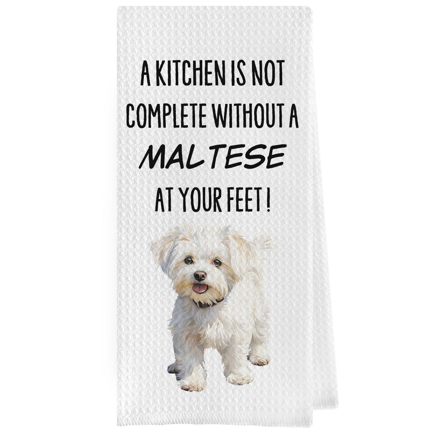 French Bulldog Dish Towels - Funny French Bulldog Decorative Waffle Weave Kitchen Towels, Hand Towel, Tea Towel (16×24 Inches)