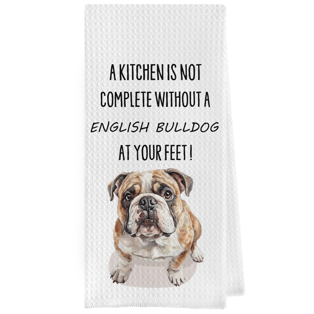 French Bulldog Dish Towels - Funny French Bulldog Decorative Waffle Weave Kitchen Towels, Hand Towel, Tea Towel (16×24 Inches)