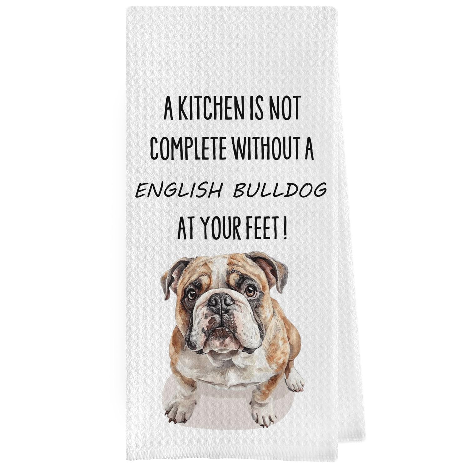 French Bulldog Dish Towels - Funny French Bulldog Decorative Waffle Weave Kitchen Towels, Hand Towel, Tea Towel (16×24 Inches)