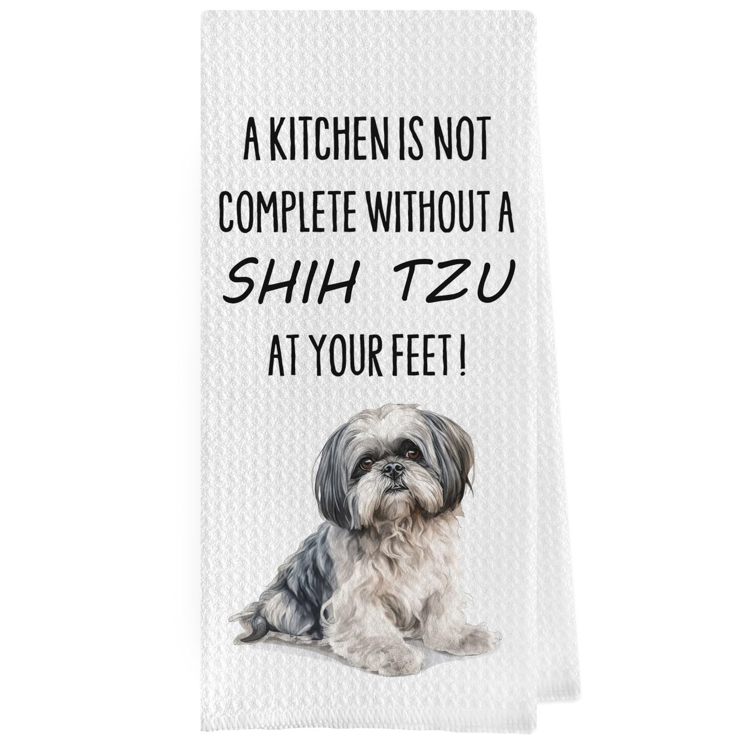 French Bulldog Dish Towels - Funny French Bulldog Decorative Waffle Weave Kitchen Towels, Hand Towel, Tea Towel (16×24 Inches)