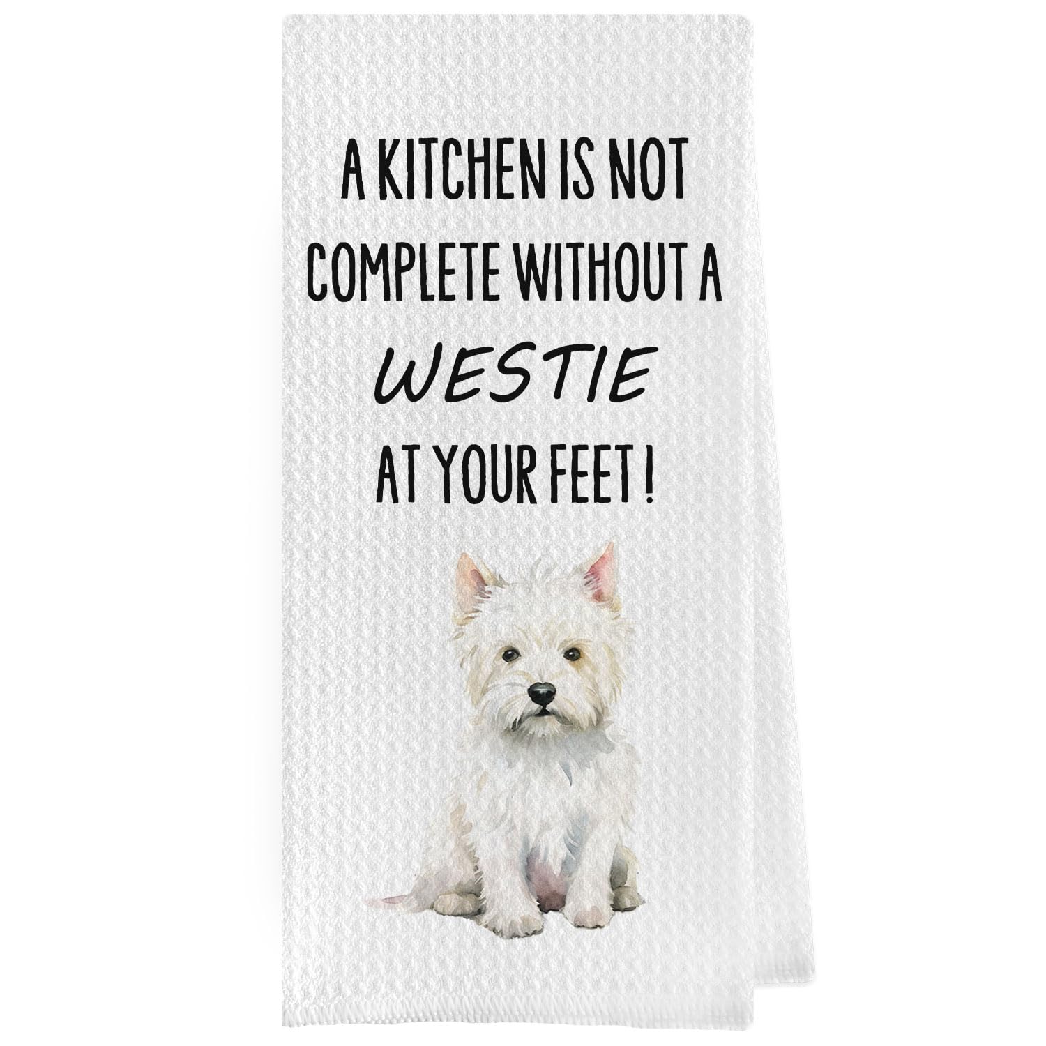 French Bulldog Dish Towels - Funny French Bulldog Decorative Waffle Weave Kitchen Towels, Hand Towel, Tea Towel (16×24 Inches)