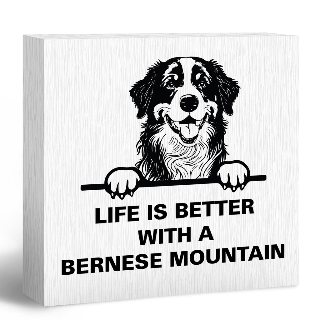 Life Is Better with A French Bulldog Wooden Box Sign, French Bulldog Gifts, French Bulldog Decor, Dog Mom Gifts for Women, Dog Lover Gifts Wood Block Box Sign for Home Wall Shelf Decor