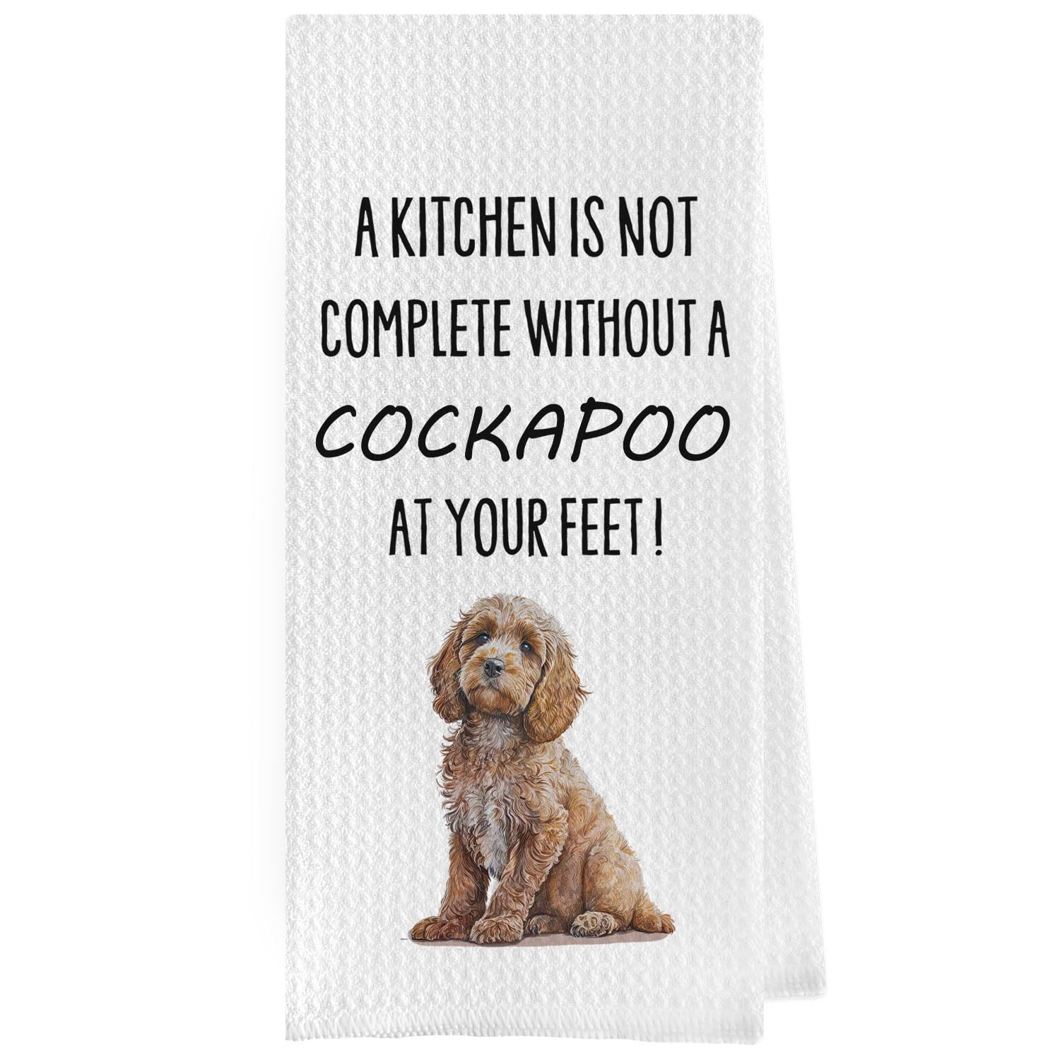 French Bulldog Dish Towels - Funny French Bulldog Decorative Waffle Weave Kitchen Towels, Hand Towel, Tea Towel (16×24 Inches)