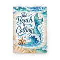 The Beach Is Calling Hardcover Journal — Lined Mermaid & Seashell Notebook