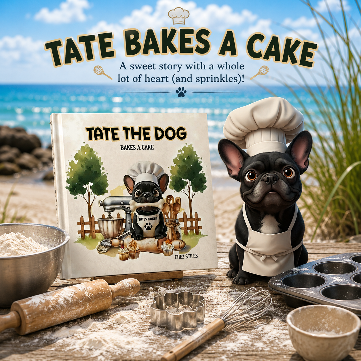 Tate The Dog Bakes A Cake 8 x 8 Hardcover Photo Book