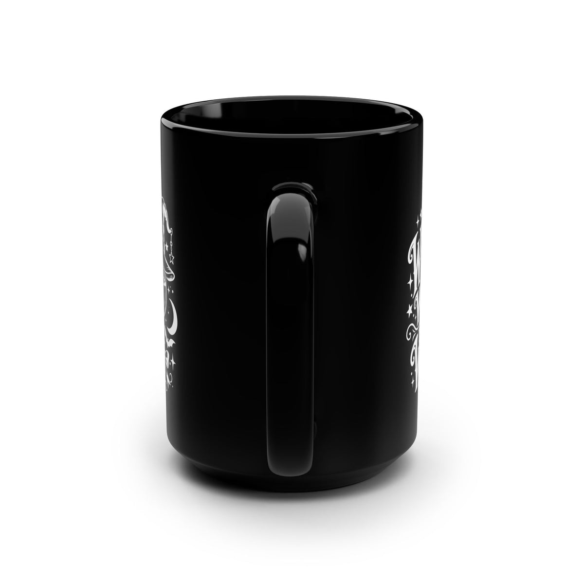 Witch Way to the Wine? Black 15oz Mug — Funny Halloween Witch Wine Lover Gift