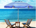 6ft Beach Umbrella - Heavy Duty Wind Resistant UV 50+ Portable Sun Shade with Sand Anchor & Carry Bag, Outdoor Folding Umbrella for Beach, Pool, Patio, Garden (Blue Stripe) No Tilt The sand needs to exceed the spiral 6inch