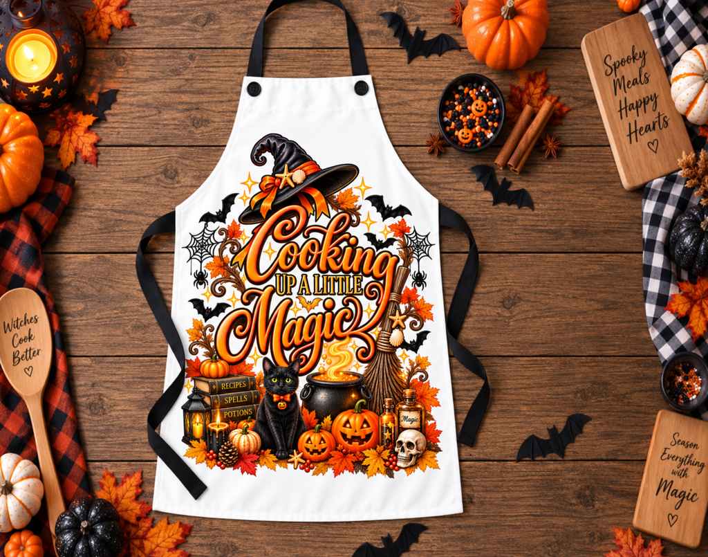 Halloween 'Cooking Up a Little Magic' Apron