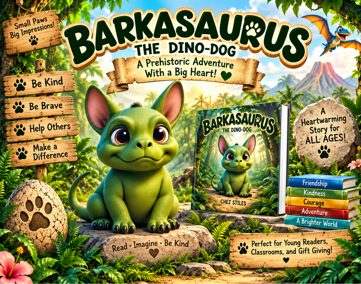 Barkasaurus The Dino Dog Hardcover 8 x 8 Story Book