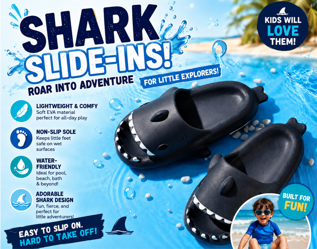 Kids Shark Cloud Slides | Toddler Boys Girls Shower Slippers | Boys Girls Cute Cartoon Fish Flip Flops | Beach Pool Home Sandals | Quick Dry Non-Slip