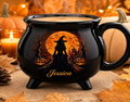Personalized Witch Cauldron Mug - Custom Name Cauldron Gifts - Seasonal Halloween Keepsake for Mystical Women, Best Friends, Sisters, Moms, Daughters, Coworkers, Halloween Lovers